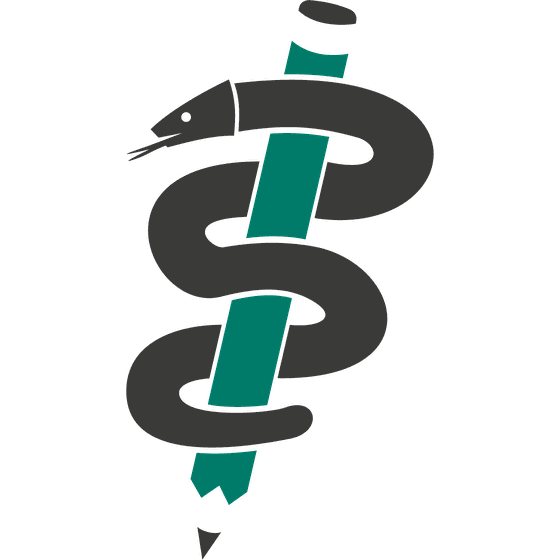 MiA e.V. Logo-Symbol: Äskulapschlange um einen Bleistift