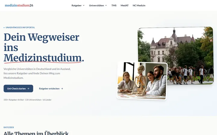 Startseite von medizinstudium24.de