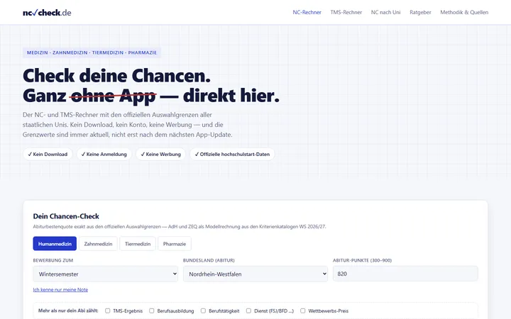 Startseite von nc-check.de
