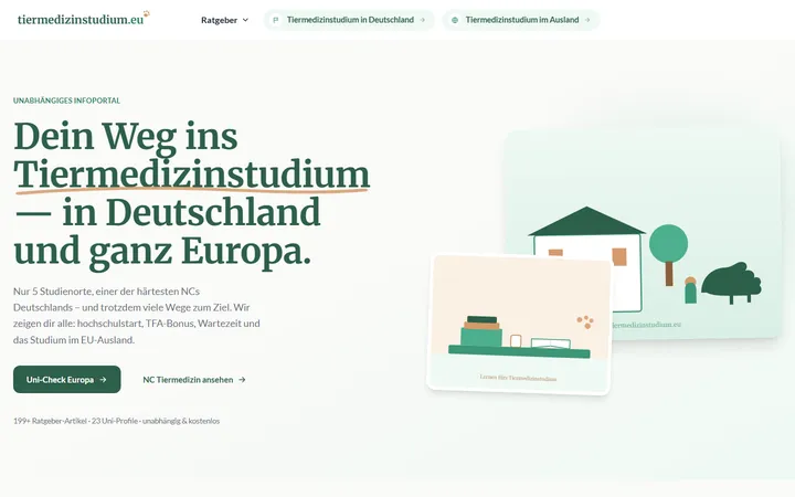 Startseite von tiermedizinstudium.eu